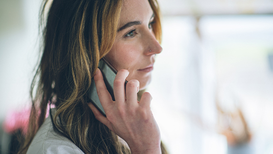 Customer talking on the phone