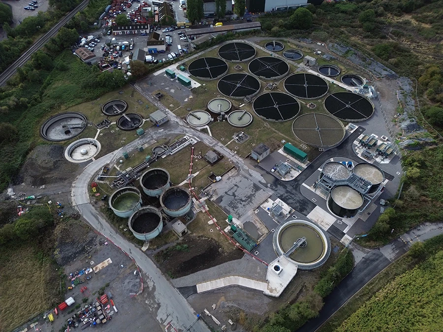 Aerial view of Keynsham water recycling centre