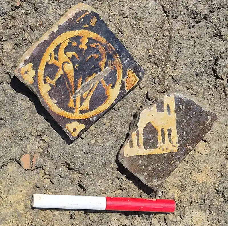 Tiles dating from around the 13th century
