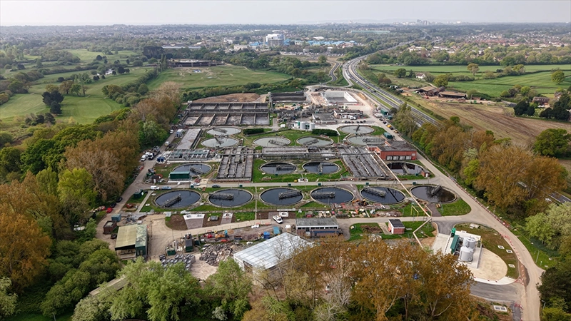 Aerial view of Holdenhurst water recycling centre
