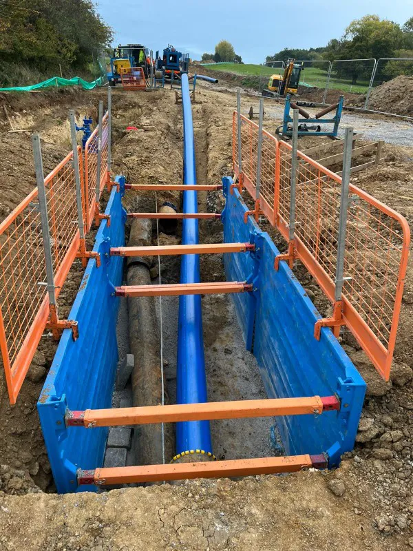 New main being installed using sliplining method